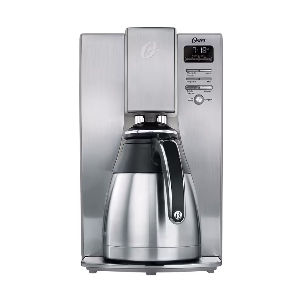 Encuentra la cafetera Oster Térmica Gourmet 4411 de 10 tazas con sistema de colado rápido, panel digital y el mejor precio solo en Gran Hogar Online.