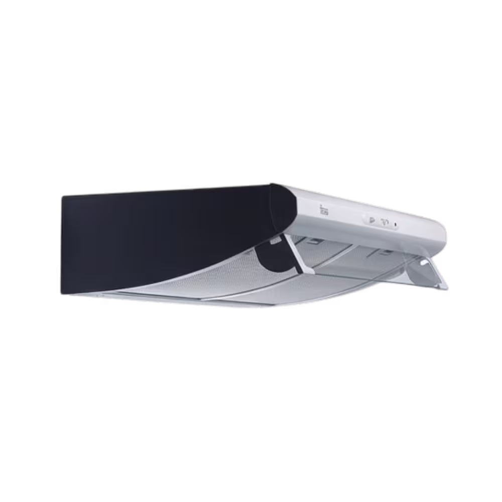 Campana extractora Teka C 610 perfil delgado con visera desplegada vista lateral disponible en granhogar
