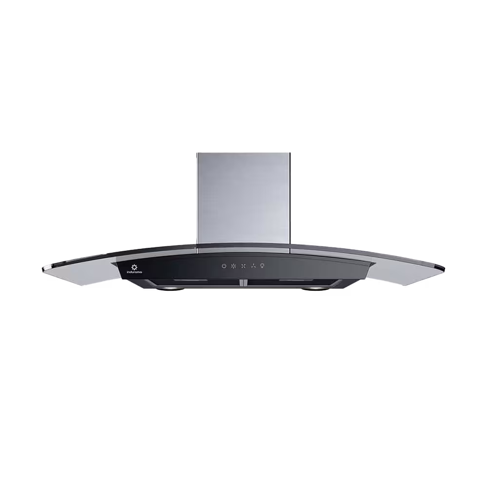 Campana extractora Indurama CEI-90NEVC con panel táctil digital vista frontal. Adquiérela en granhogar