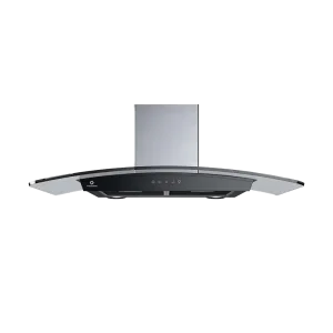 Campana extractora Indurama CEI-90NEVC con vidrio curvo vista frontal. Encuéntrala en granhogar