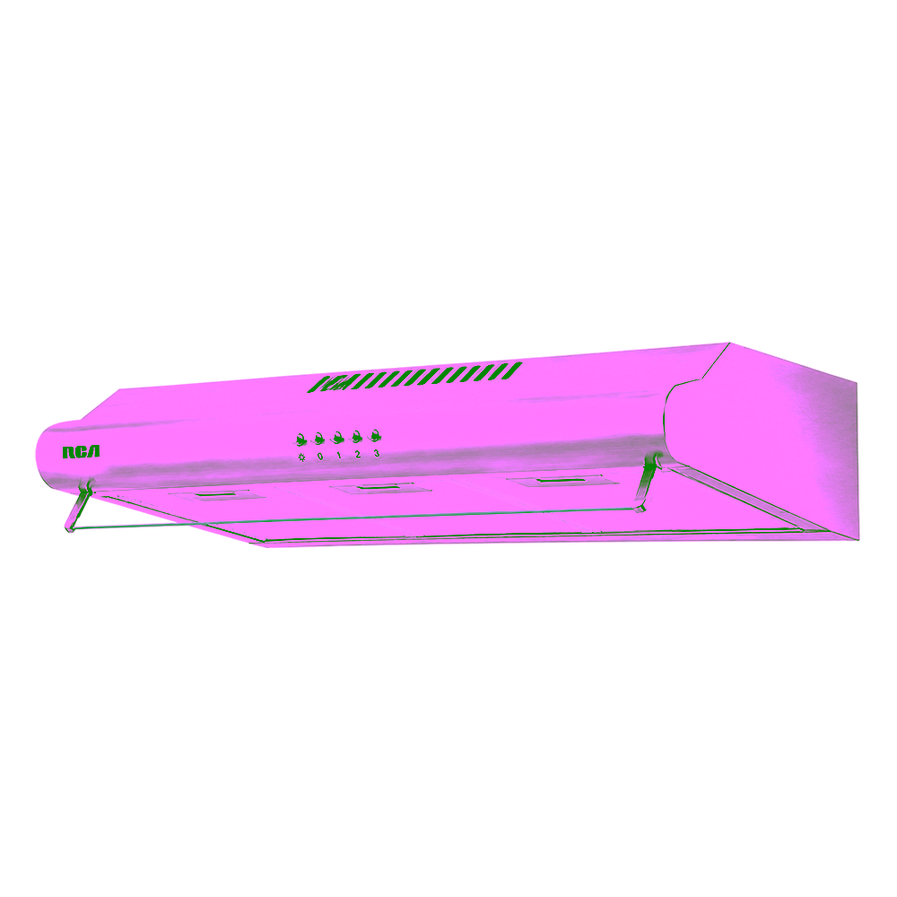 Campana extractora RCA MH10A-D-76 de 76 cm color acero vista inferior con filtros adquiere en granhogar