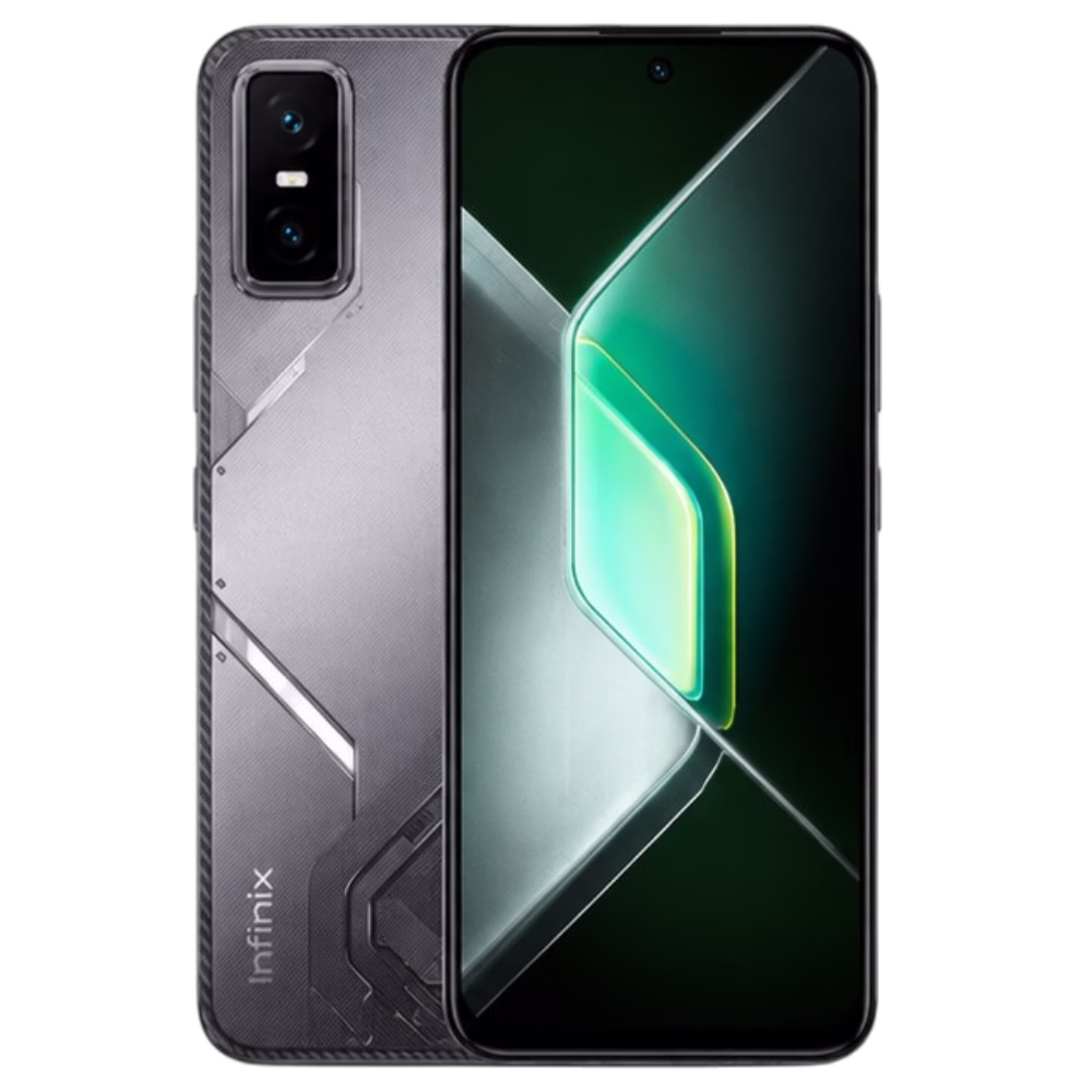 Celular GT 30 Pro 5G 12GB RAM 256GB Infinix vista frontal y posterior, descúbrelo en granhogar