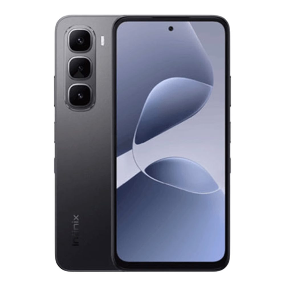 Celular Hot 60i 256GB Infinix con vistas frontal y trasera negro descúbrelo en granhogar