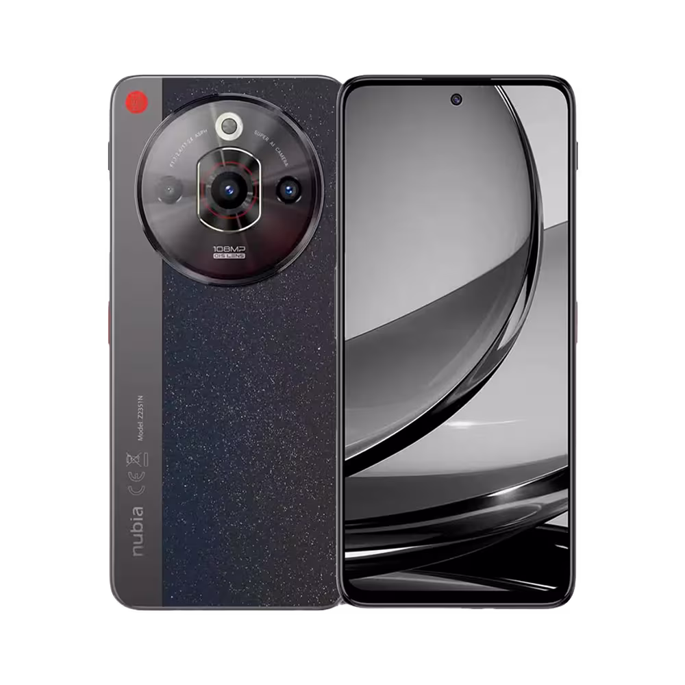 Celular Nubia Focus Pro 5G 256GB módulo de cámara circular vista frontal y posterior. Encuéntralo en granhogar