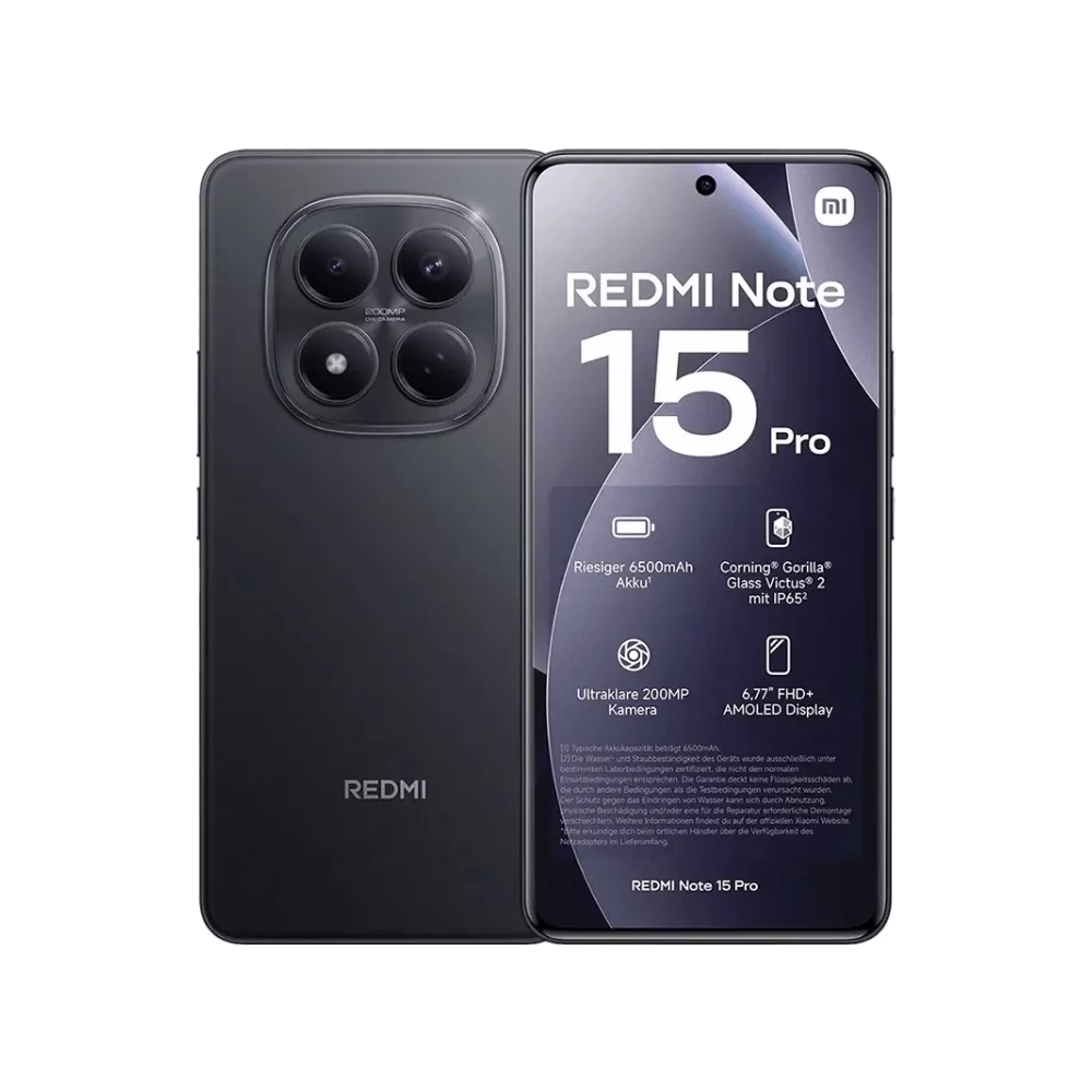 Celular Xiaomi Redmi Note 15 vistas frontal y trasera, descúbrelo en granhogar