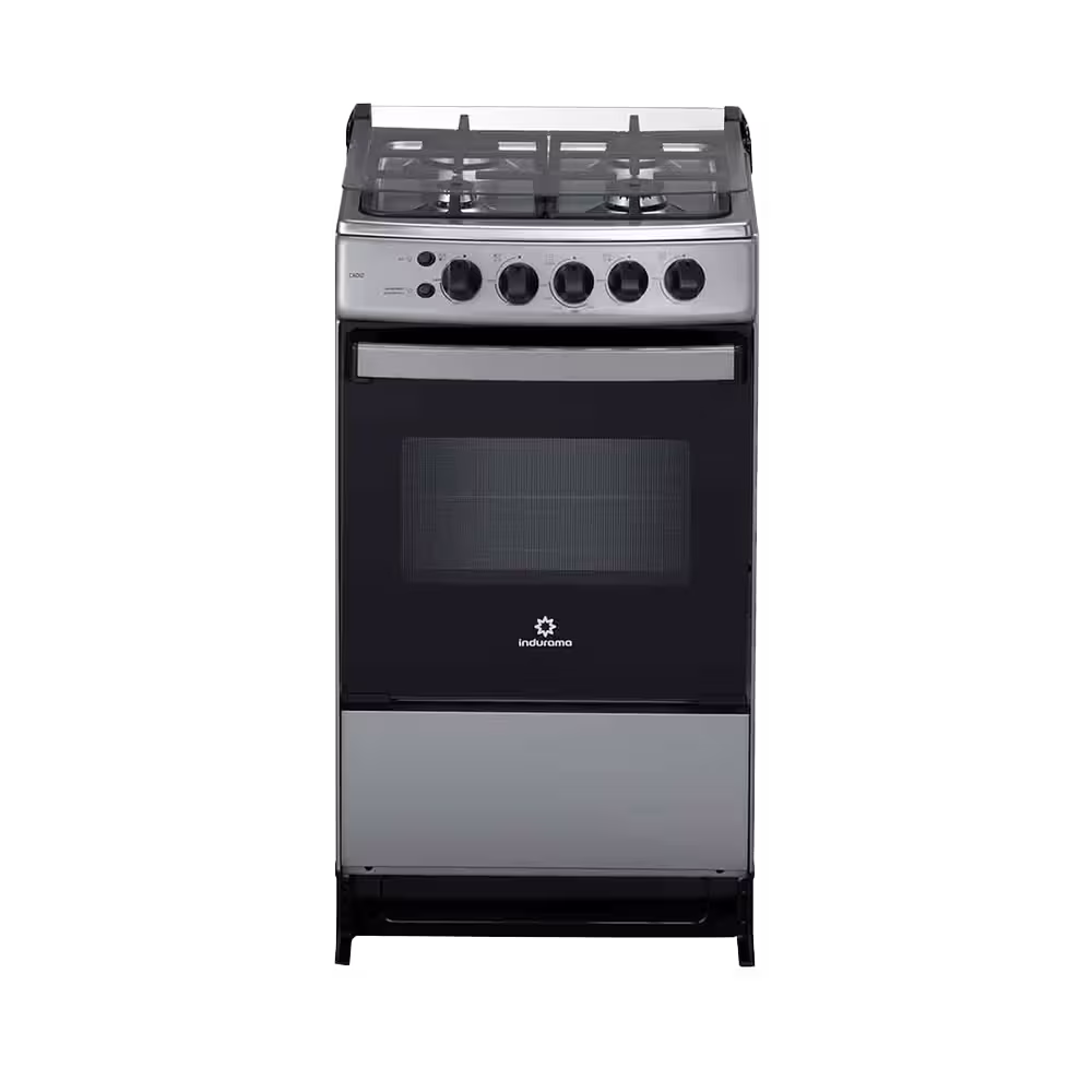 Cocina a gas Indurama Cadiz Spazio 20 pulgadas 4 quemadores vista de ángulo lateral disponible en granhogar