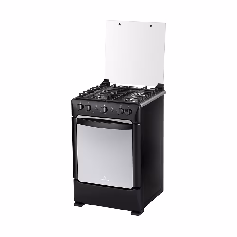Cocina a gas Indurama Ferrara MaxGrill Zafiro 24" 4Q. Quemadores sellados, grill a gas, encendido electrónico y eficiente sistema de limpieza.