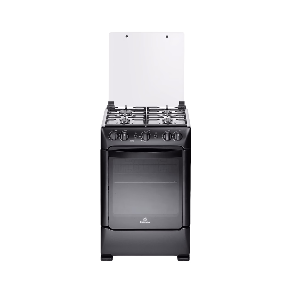 Cocina a gas Ferrara Maxgrill Zafiro 1668 24" 4 quemadores Indurama vista frontal descúbrelo en granhogar