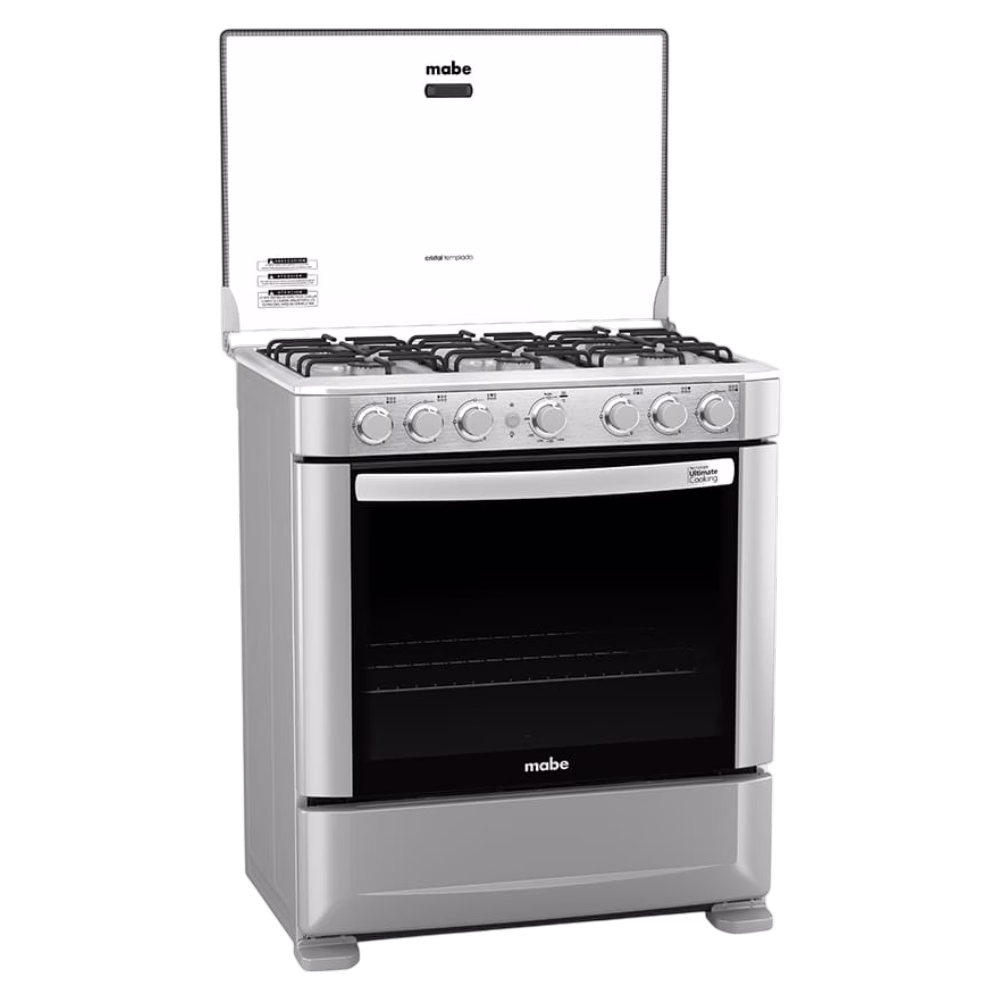 Cocina a gas EM7610SG0 inox 6Q Mabe en diagonal derecha, adquiérelo en granhogar