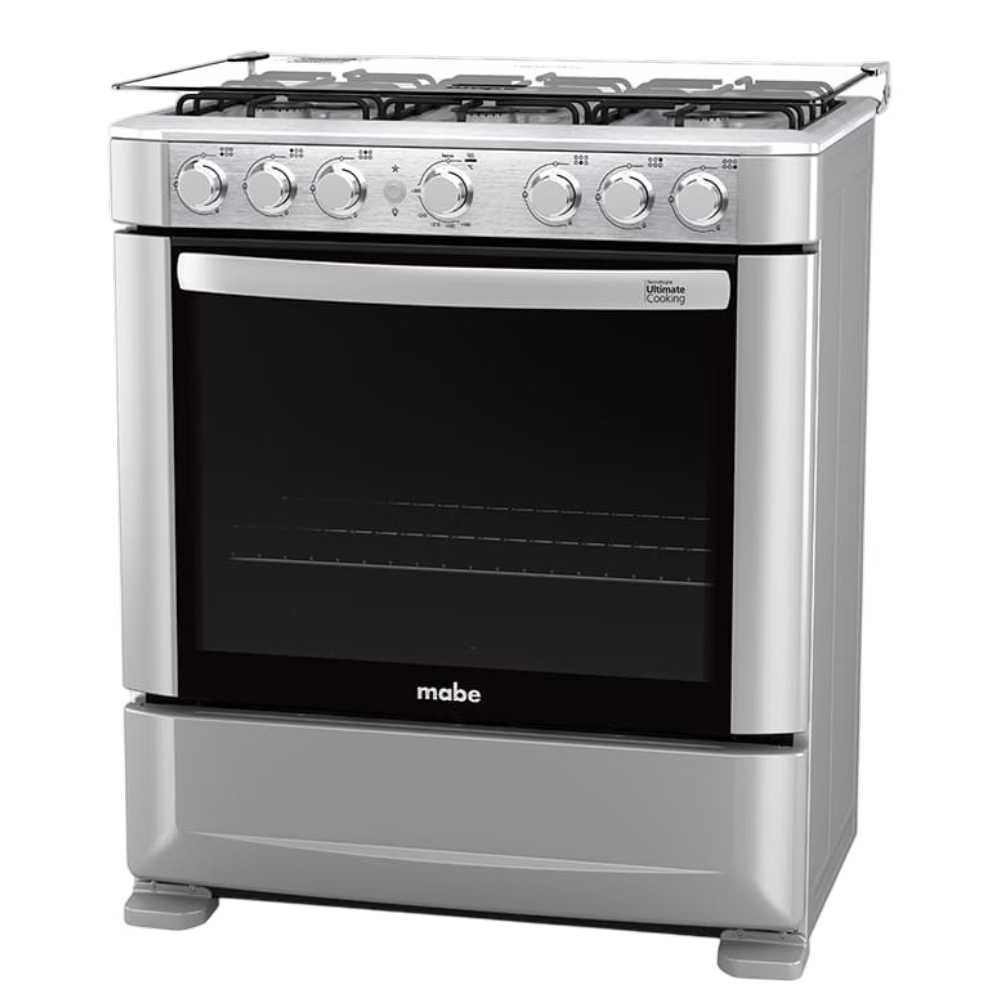 Cocina a gas EM7610SG0 inox 6Q Mabe en diagonal izquierda, adquiérelo en granhogar