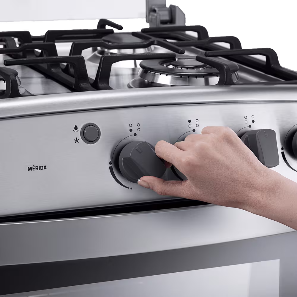 Cocina a gas Indurama Merida Grill Quarzo 24" 4Q. Diseño premium con quemadores sellados, grill a gas y encendido electrónico. Ideal para tu hogar.