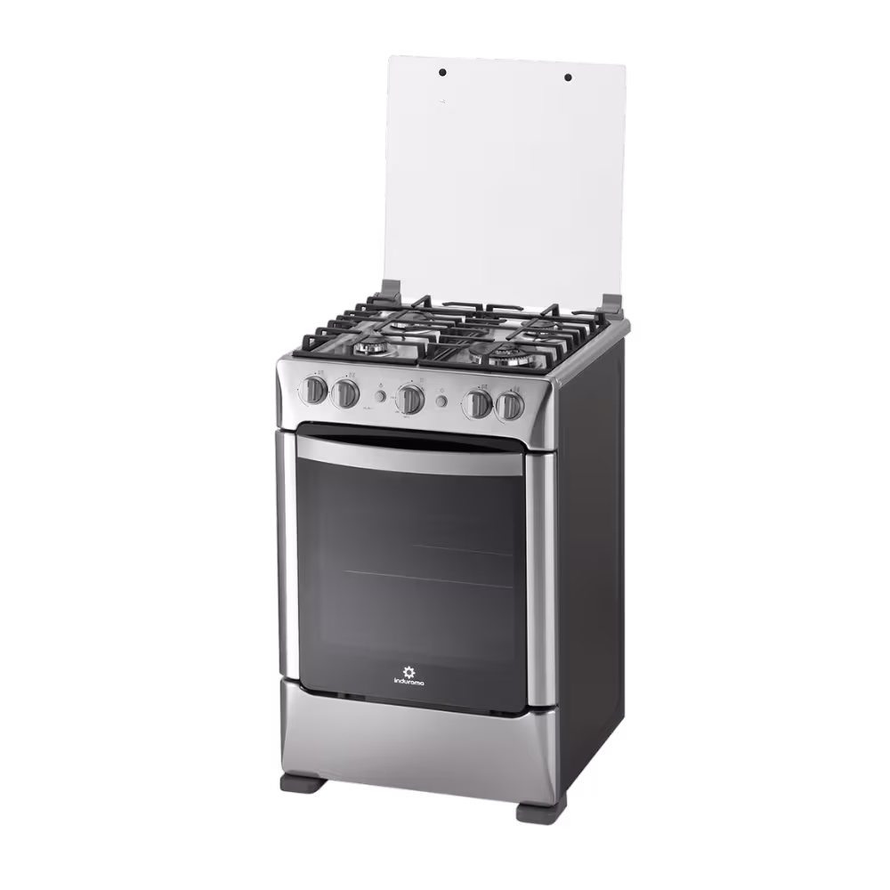 Cocina a gas Indurama Milan Zafiro estructura compacta de acero vista diagonal disponible en granhogar