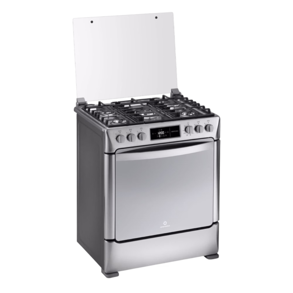 Cocina a gas Indurama Monaco Zafiro de 30" con 5 quemadores, horno amplio y diseño moderno, ideal para preparar tus comidas con potencia y estilo.