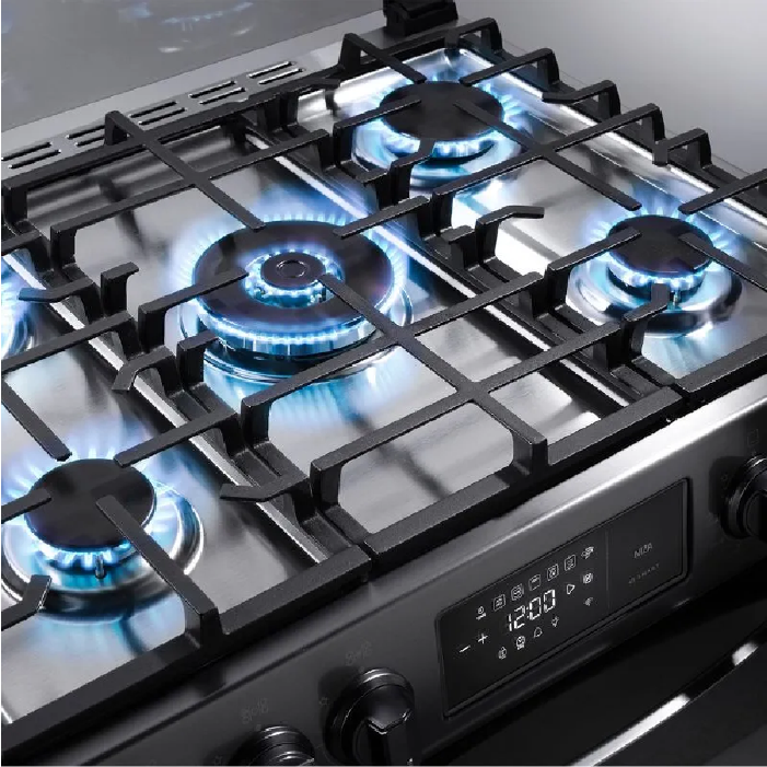 La cocina a gas Niza Smart Zafiro 30” de Indurama ofrece estilo, potencia y precisión para que disfrutes cada receta al máximo.