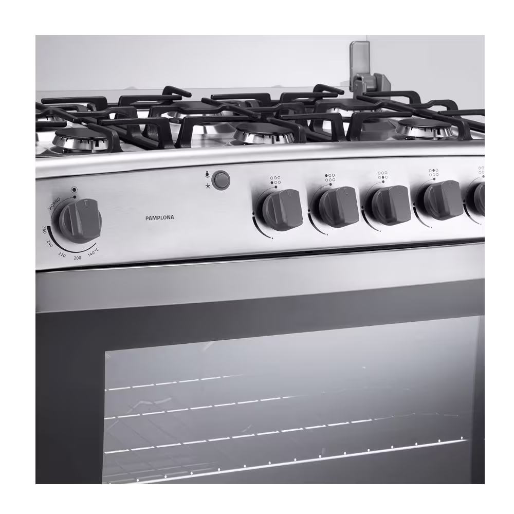 Vive la experiencia de cocinar con la elegancia y eficiencia de la Cocina a Gas Pamplona Quarzo de Indurama. Potencia, diseño y sabor en cada plato.