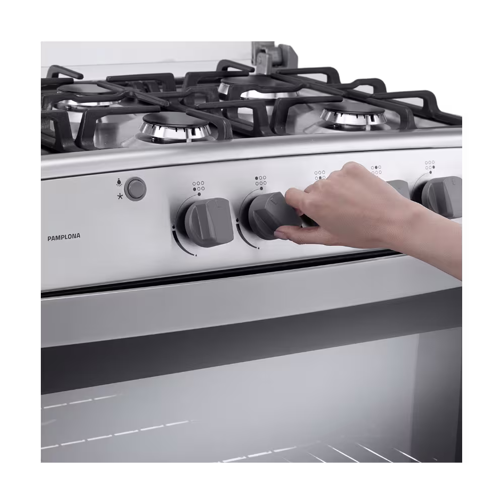 Cocina a gas Indurama Pamplona Quarzo perillas encendido vista de cerca disponible en granhogar