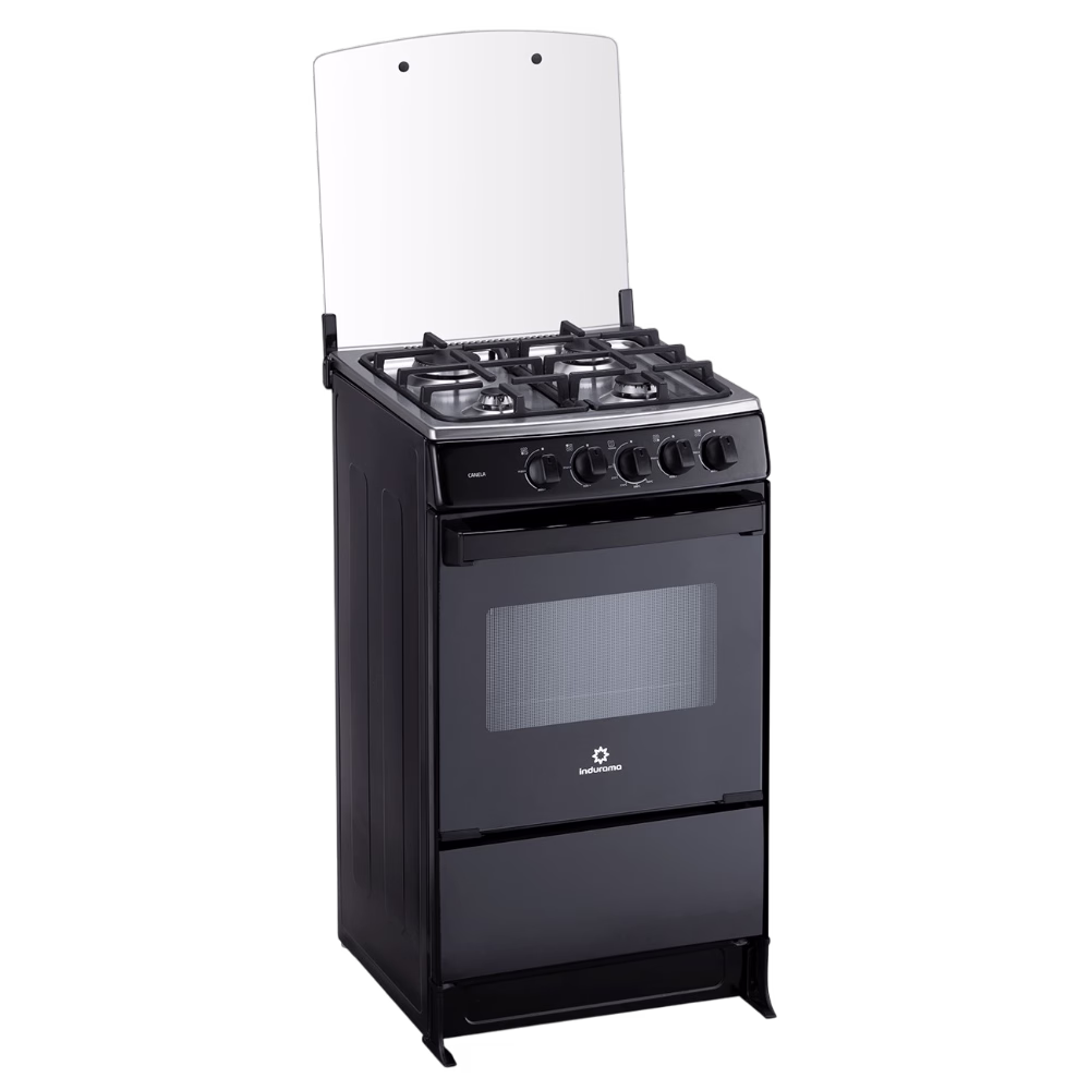 Cocina A Gas Indurama Canela Spazio 20 Pulgadas 4 Quemadores vista diagonal izquierda Compra en granhogar