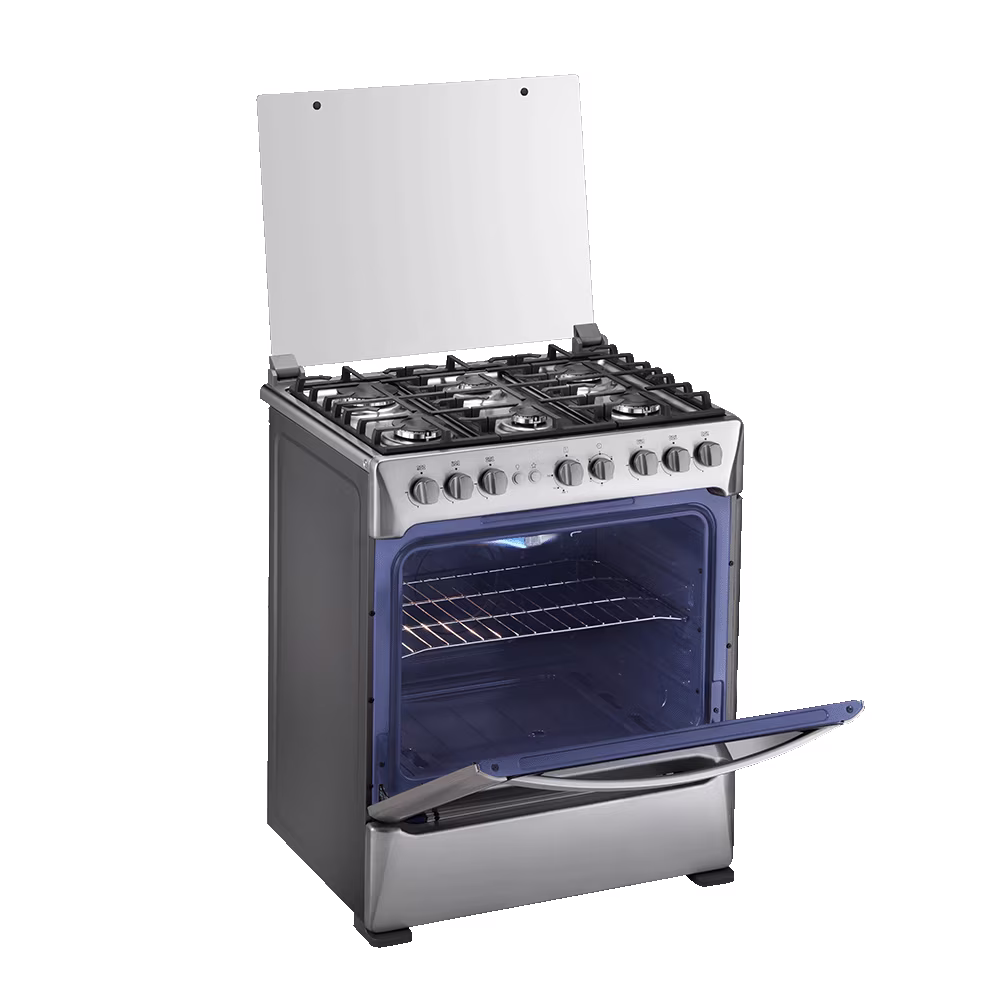Cocina a gas Indurama Galicia Zafiro de 30 pulgadas de 6 quemadores con horno abierto Compra en granhogar