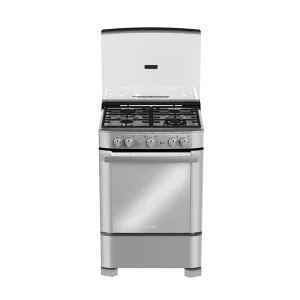 Cocina a gas Mabe EM6060FX3 en acero inoxidable con tapa protectora vista frontal disponible en granhogar
