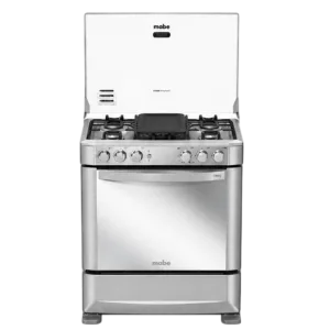 Cocina a gas EM7625FX0 inox 5Q Mabe en vista frontal, descúbrelo en granhogar
