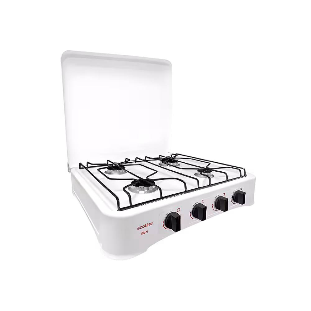 Cocineta a gas de 4 quemadores, fácil de usar y de limpiar, y sobretodo de ubicar en cualquier lugar de tu cocina.