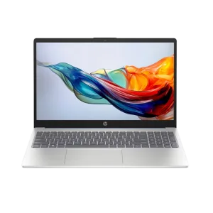 Computador Portátil HP 15-FC0279LA 16GB pantalla y teclado plateado vista frontal, adquiérelo en granhogar