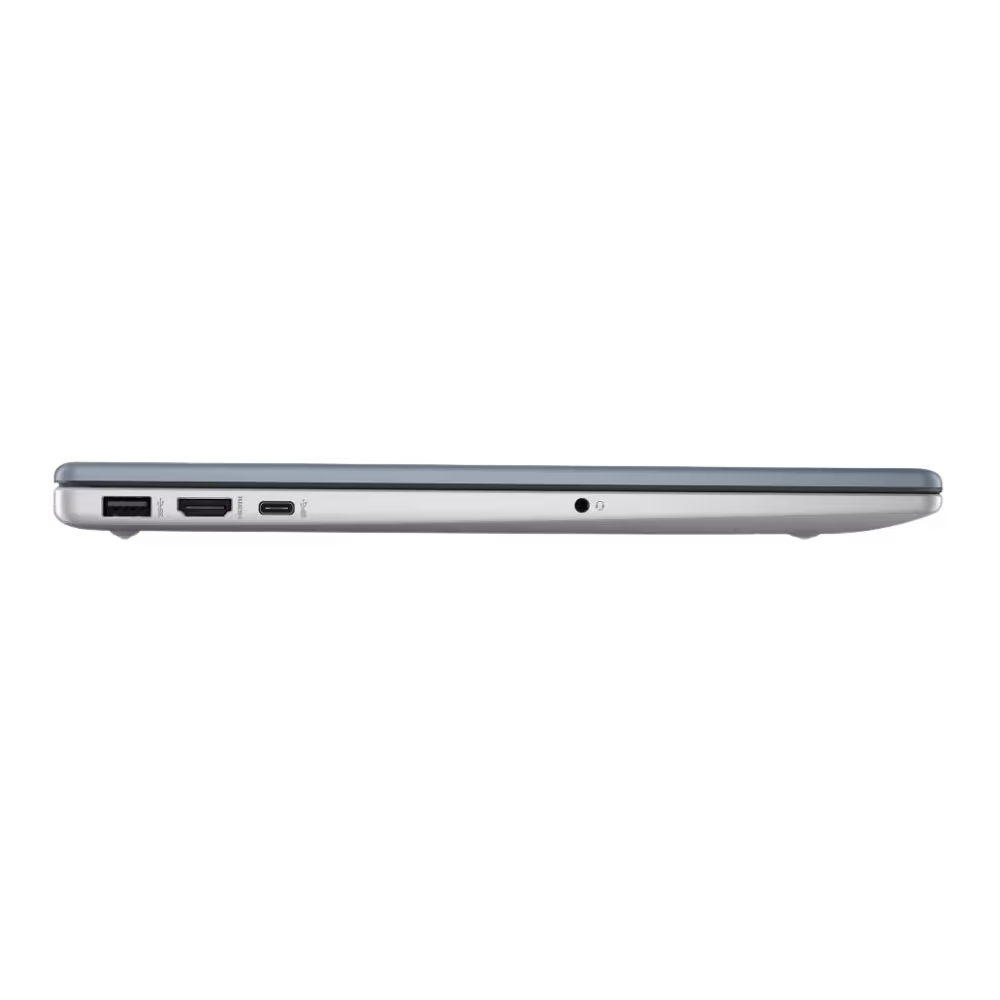 Computador Portátil HP 15-FC0279LA puertos USB-C y HDMI vista lateral, adquiérelo en granhogar