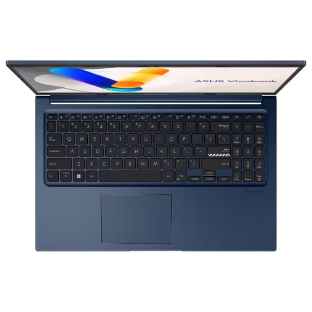 Laptop Asus X1504ZA teclado en español y touchpad vista desde arriba disponible en granhogar