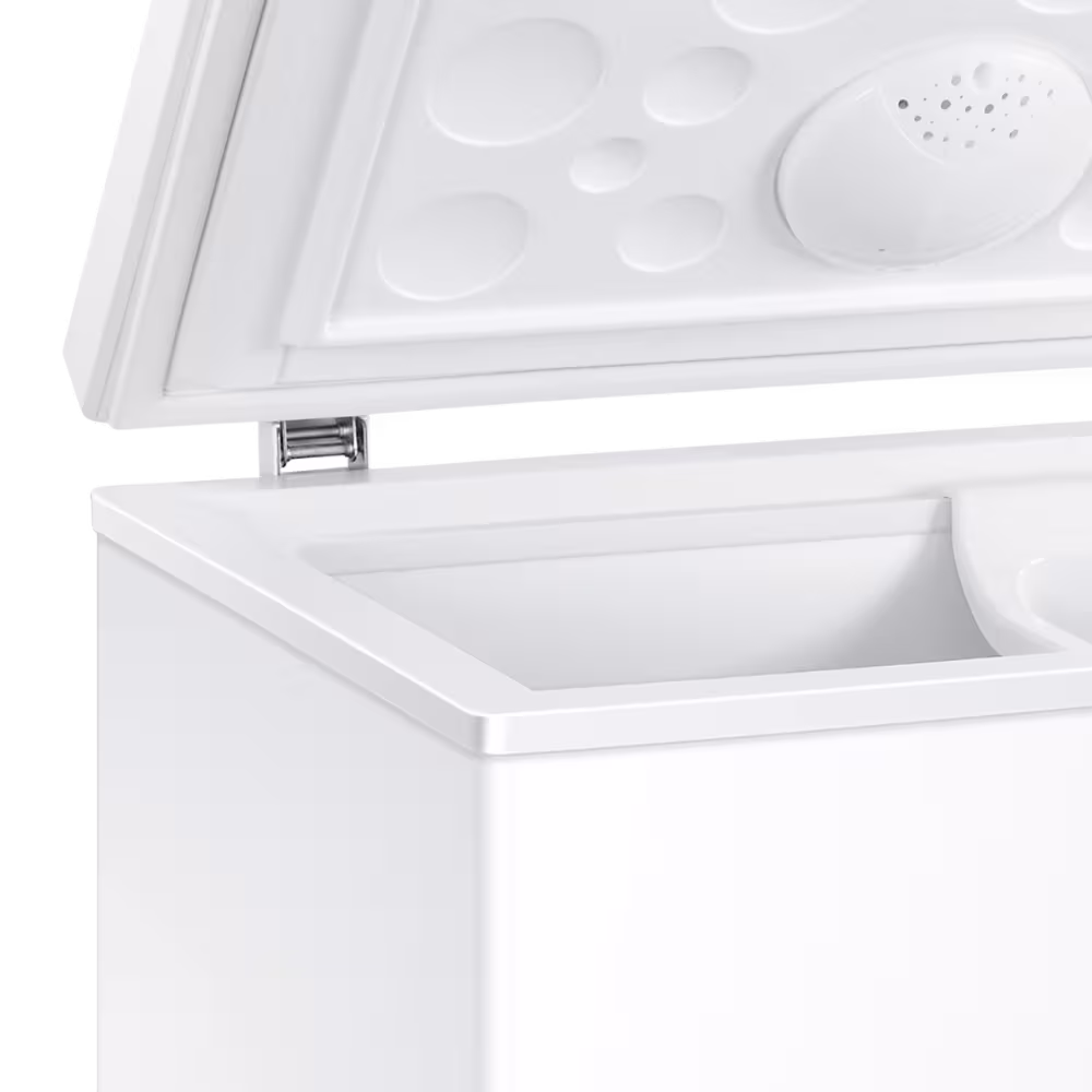 Congelador Mabe ALASKA145BH1 145L detalle bisagra y tapa abierta, compra online en granhogar