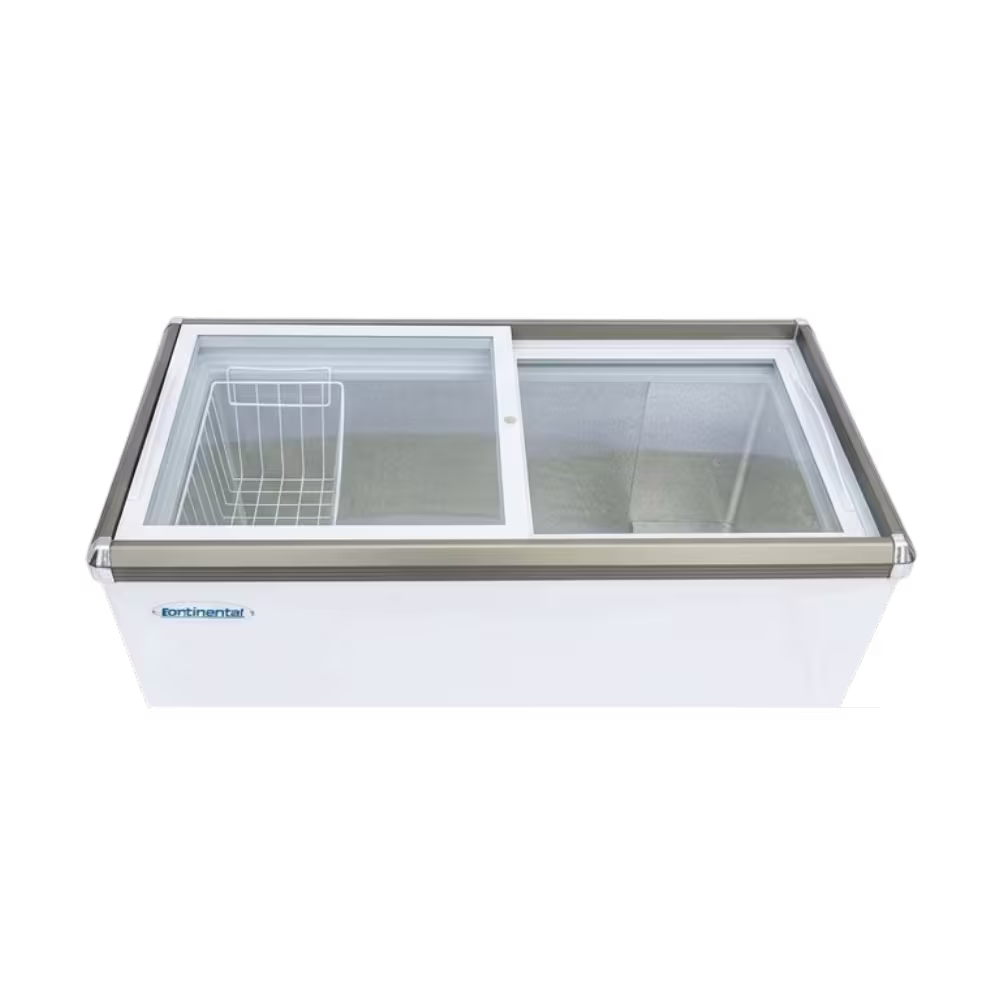 Congelador Horizontal Continental SD-308Q 308L tapas transparentes vista tres cuartos, compra online granhogar