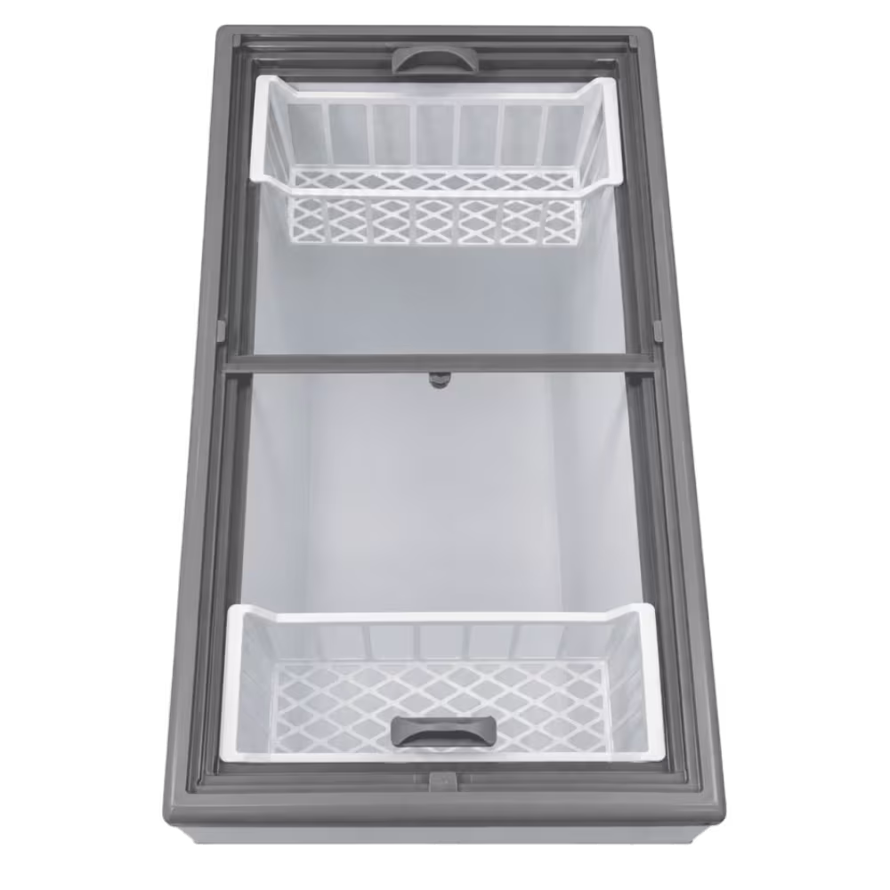 Congelador horizontal SMC SMCCG09HB1 cestas organizadoras de metal vista superior disponible en granhogar