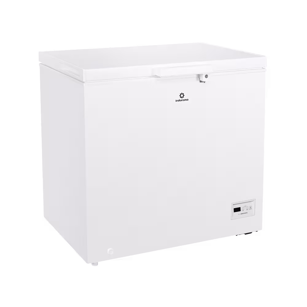 Congelador Indurama CI 199 TM horizontal blanco cerrado vista en perspectiva. Disponible en granhogar