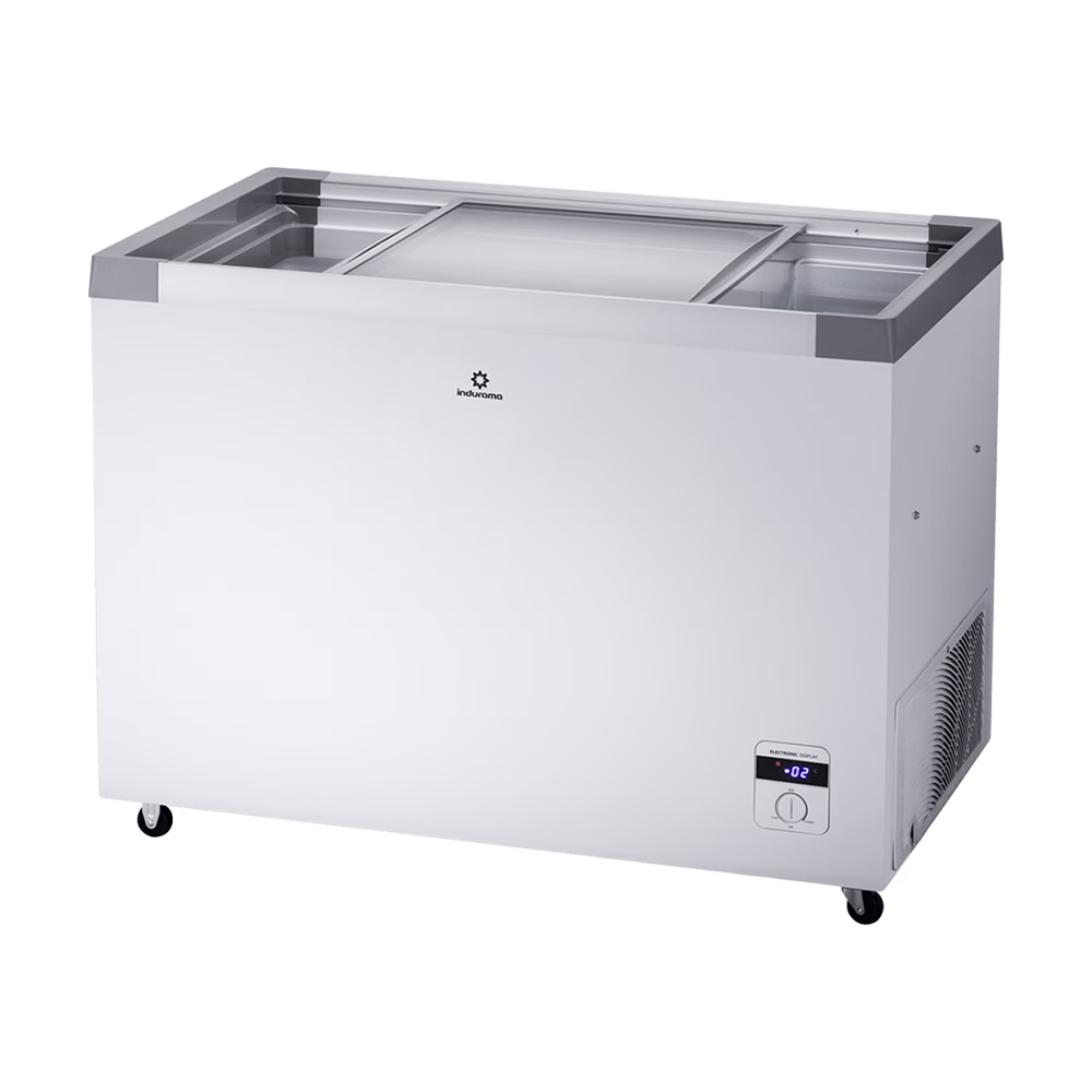 Congelador horizontal CI-299 TM Indurama blanco con tapa abierta adquiérelo en granhogar