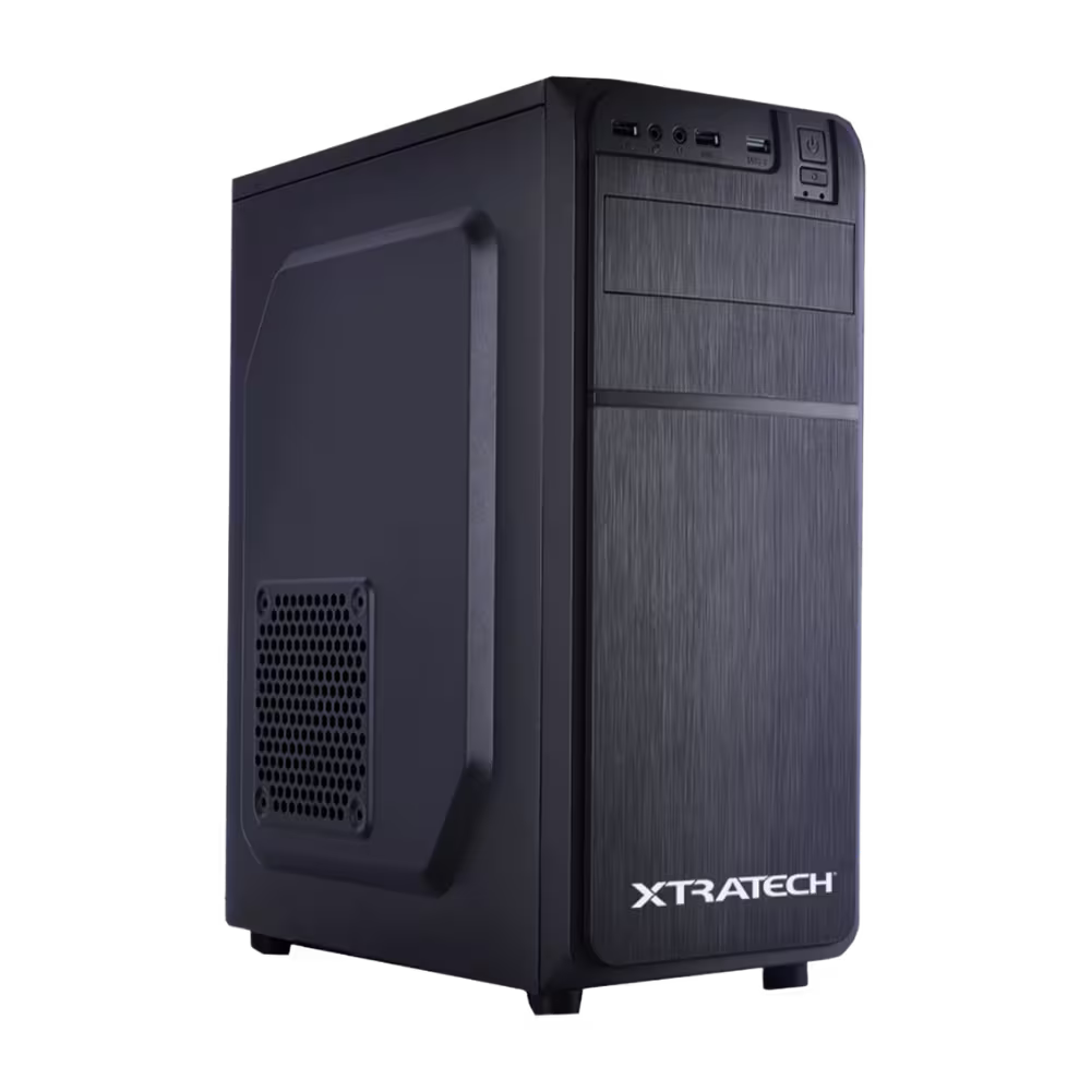 CPU XTRATECH Core i5 12Gen 8GB 512GB SSD rejilla lateral vista tres cuartos, disponible en granhogar