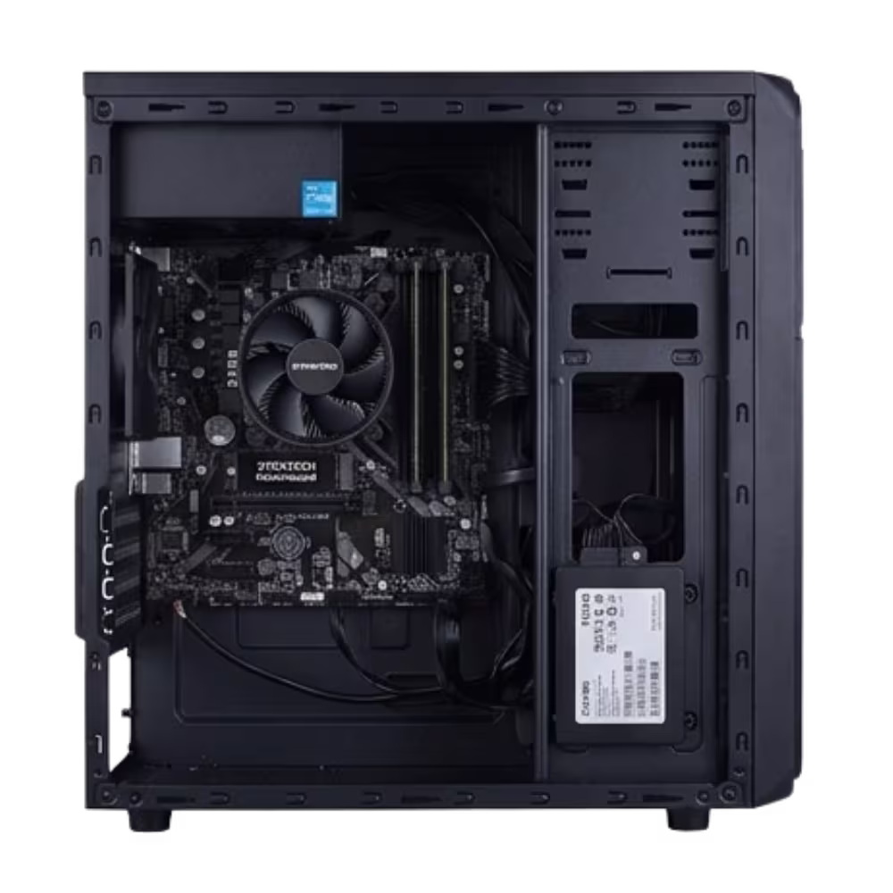 CPU XTRATECH Core i5 12Gen componente interno y placa madre vista lateral, disponible en granhogar