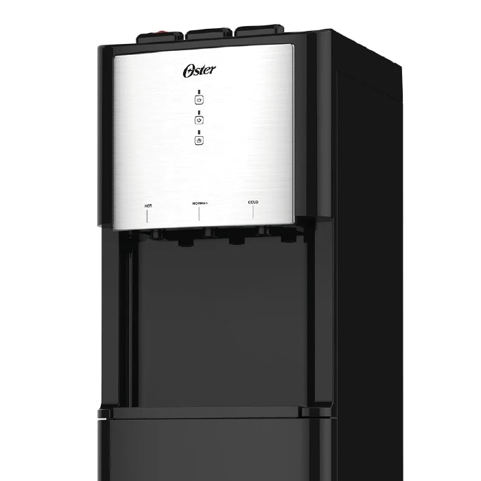 Refresca tu día con el dispensador de agua OS-WDABL2400BS de Oster. Eficiencia y diseño moderno para tu hogar, siempre con agua fresca a tu alcance.