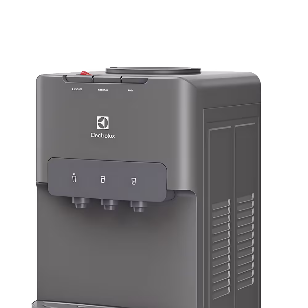 Dispensador de agua Electrolux ES11SR cabezal con 3 grifos y pulsadores vista frontal. Adquiérelo en granhogar