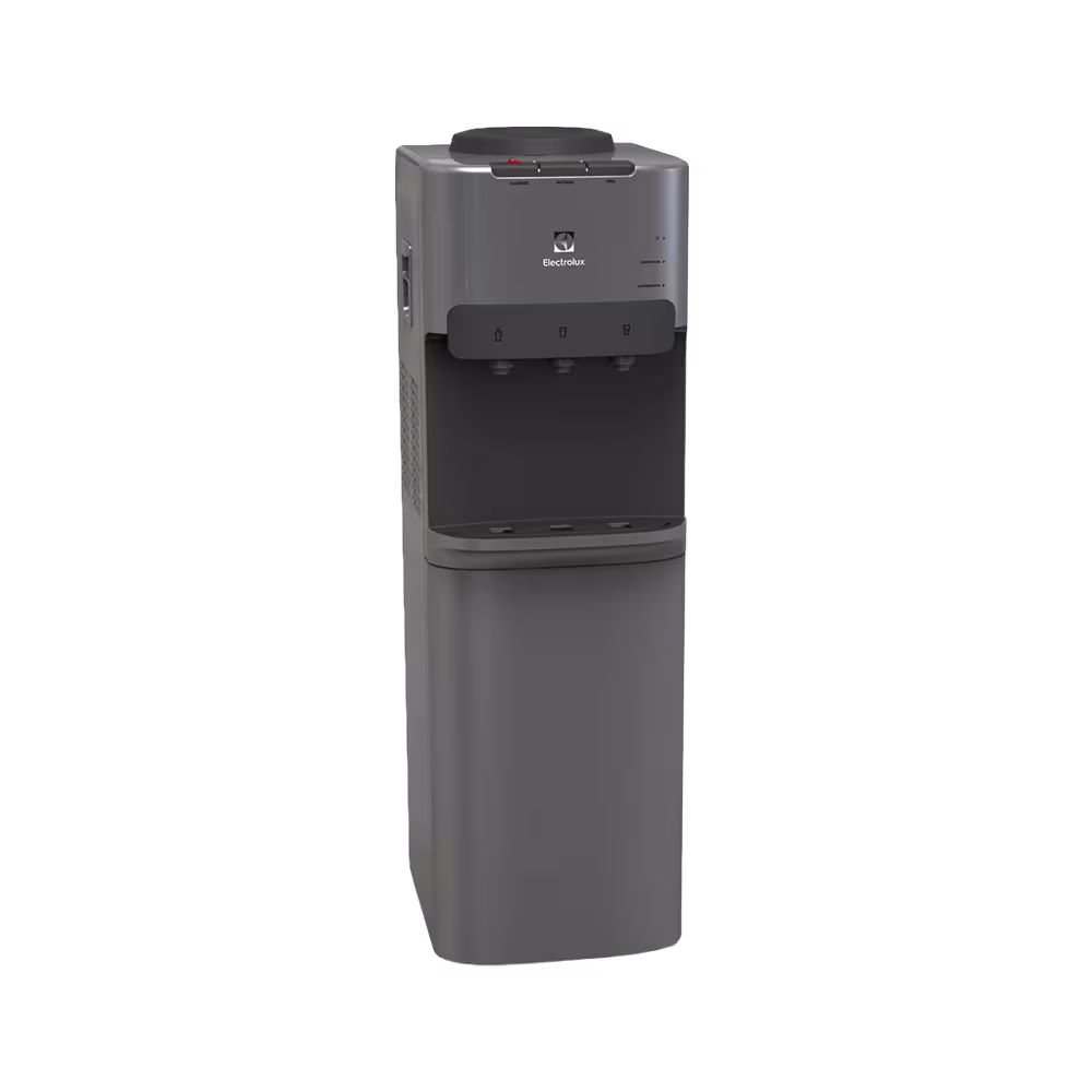 Dispensador de agua Electrolux ES11SR bandeja antigoteo y gabinete vista tres cuartos. Cómpralo en granhogar