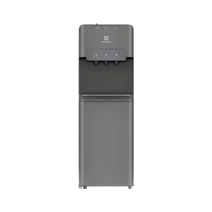 Dispensador de agua Electrolux ES11SR gris con 3 llaves y gabinete vista frontal. Disponible en granhogar