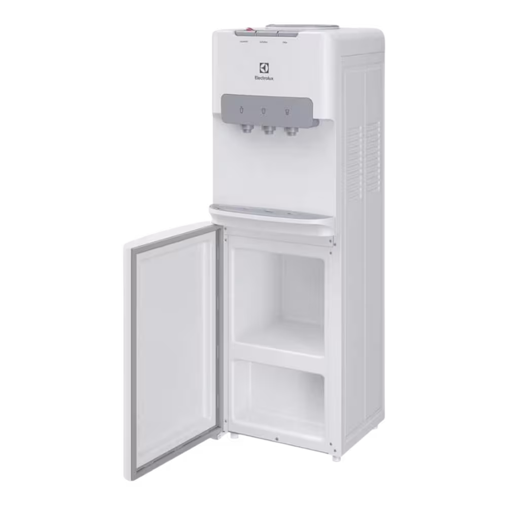 Dispensador de agua Electrolux EQS20C3MUSW con puerta del gabinete abierta vista disponible en granhogar