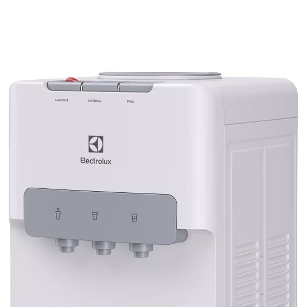 Dispensador de agua Electrolux EQS20C3MUSW tres botones para temperaturas primer plano disponible en granhogar