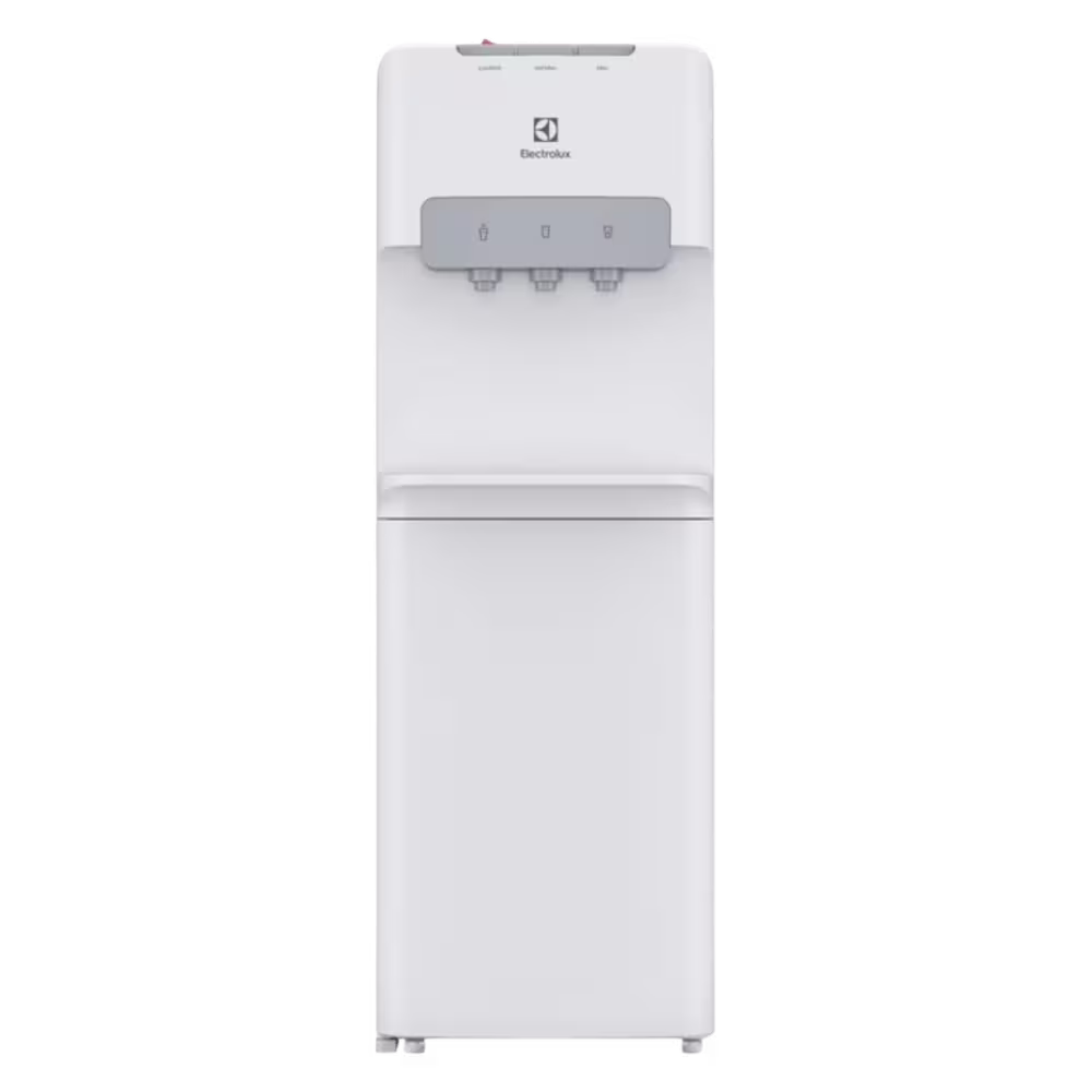 Dispensador de agua Electrolux EQS20C3MUSW color blanco con tres grifos vista frontal disponible en granhogar