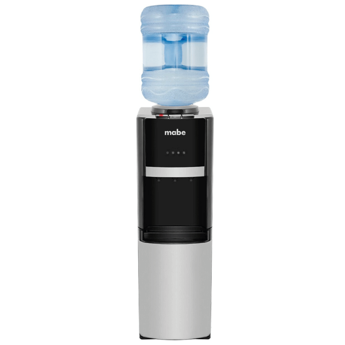 Disfruta de agua siempre fresca con el dispensador negro MXCFS7CCSS de Mabe. Estilo y funcionalidad para tu hogar u oficina, comodidad en cada gota.