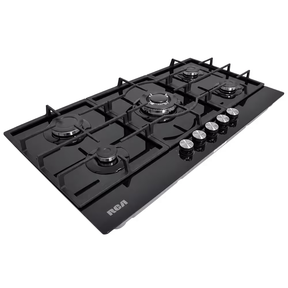 Cocina empotrable RCA 5 quemadores perillas de control metálicas vista izquierda, consiguelo en granhogar