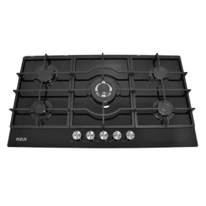 Cocina empotrable RCA 5 quemadores a gas parrillas de hierro fundido vista frontal, consiguelo en granhogar