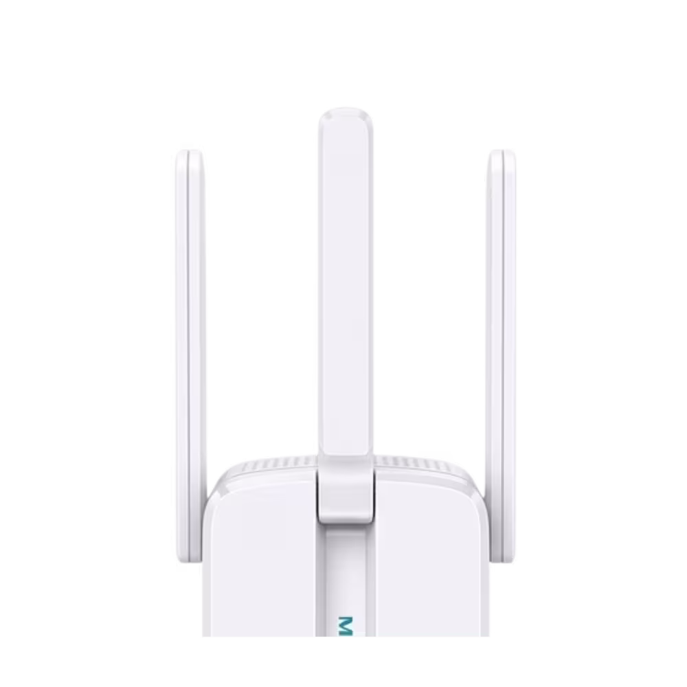 Extensor Wi-Fi Mercusys MW300RE base de antenas superiores vista posterior, adquiérelo en granhogar
