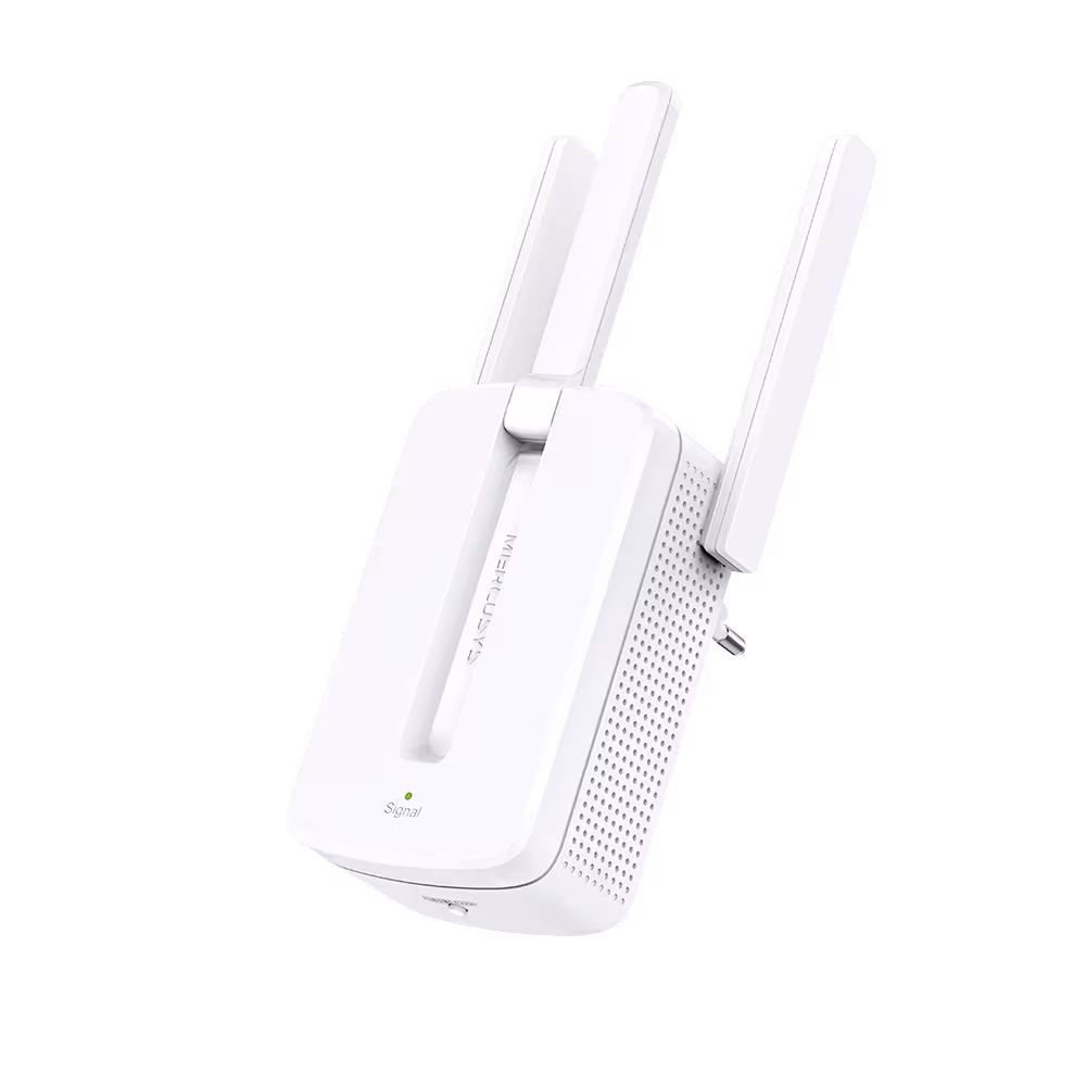 Extensor Wi-Fi Mercusys MW300RE 300Mbps antenas ajustables vista tres cuartos, adquiérelo en granhogar