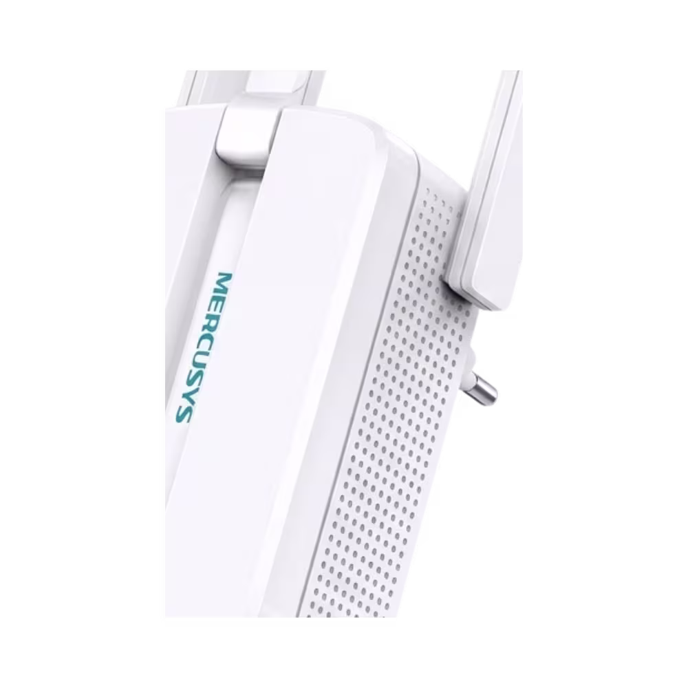 Extensor Wi-Fi Mercusys MW300RE logotipo impreso y rejilla lateral vista detalle, adquiérelo en granhogar
