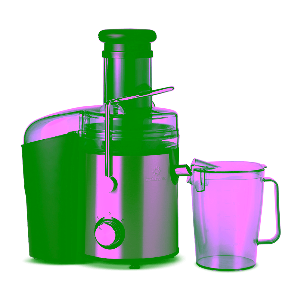 Extractor de jugo Indurama EI-CR de 800W con jarra vista frontal encuentra en granhogar