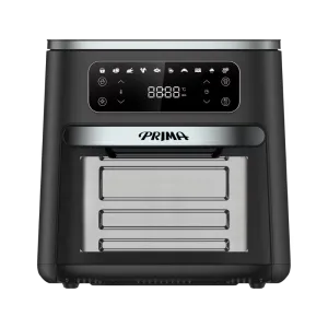 Freidora De Aire Prima AFO-1202A 1800W panel táctil e interior vista frontal, disponible en granhogar